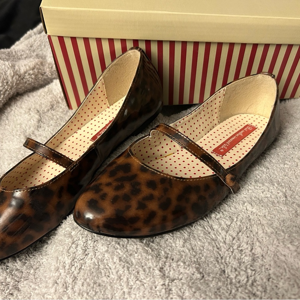 Leopard Print Mary Jane Flats
